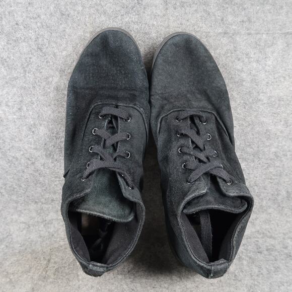 AJ Valenci Shoes Womens 11 Casual Sneaker Leather High Top Black Lace Up Trainer - Picture 11 of 15